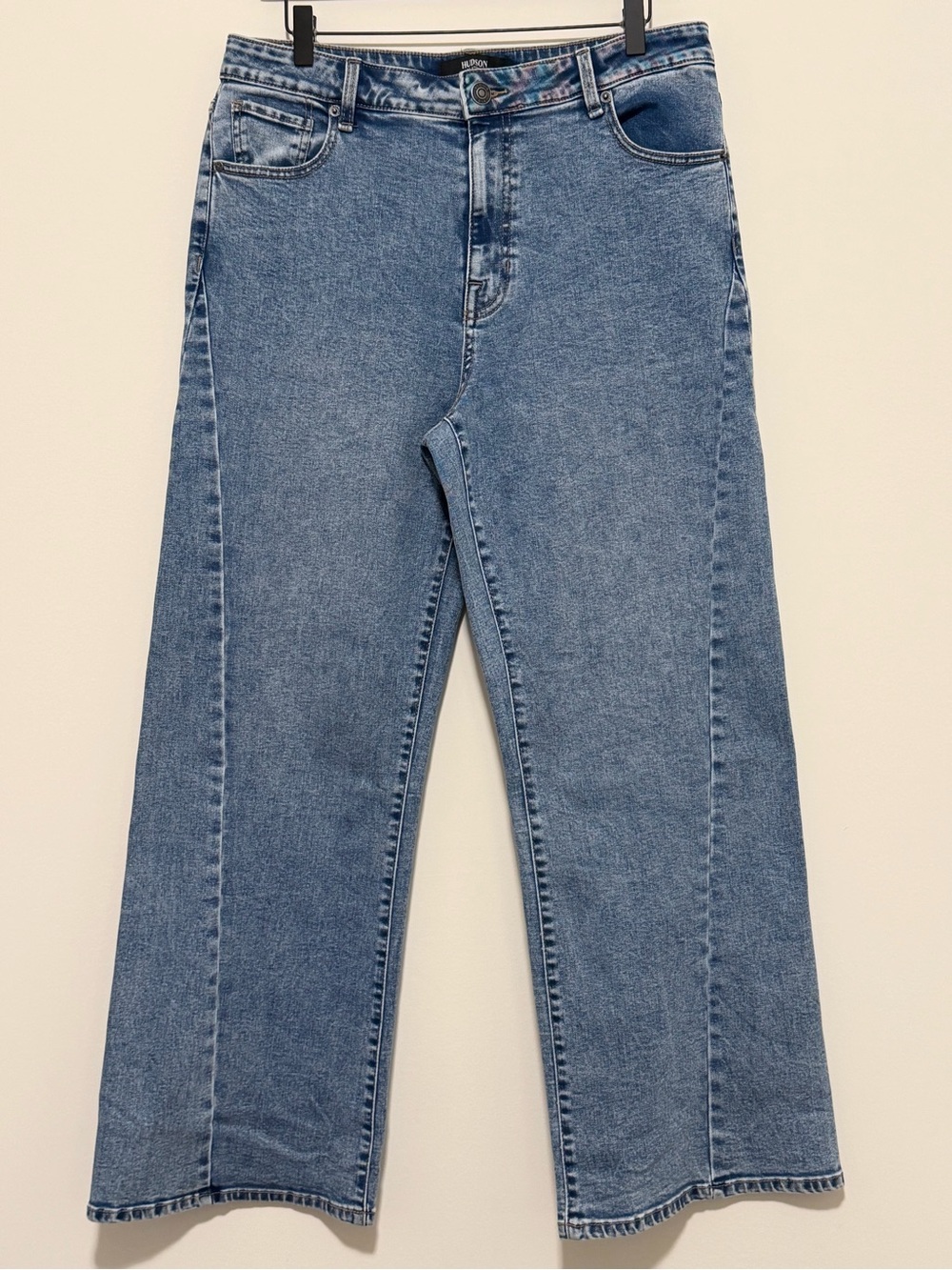 Hudson Los Angeles NWT Size 12 Light Wash Wide Leg Denim Jeans Casual Comfort